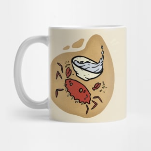 Crab Waitress Funny Simple Minimalist Cartoon Art Mug